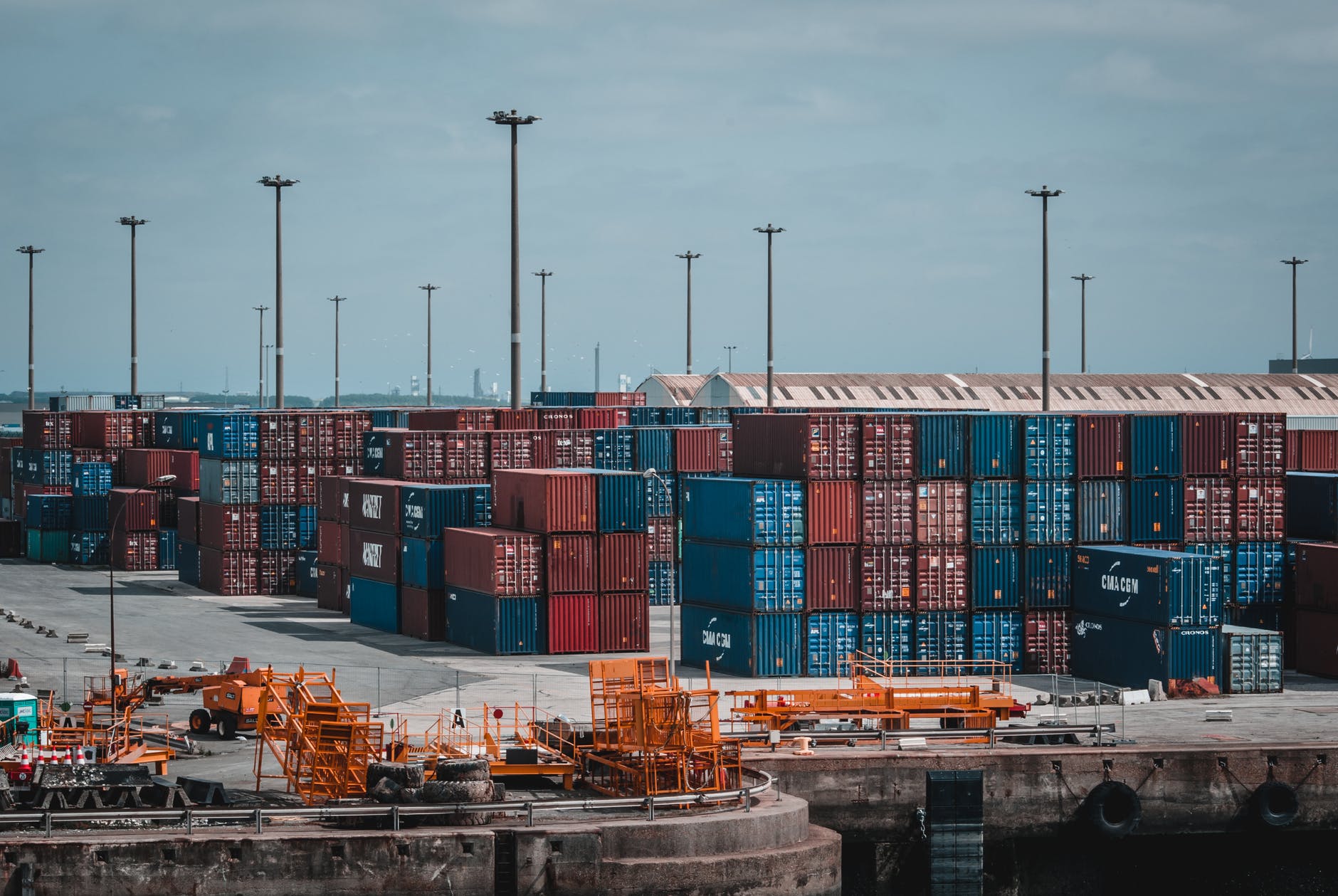 shipping containers at the port 